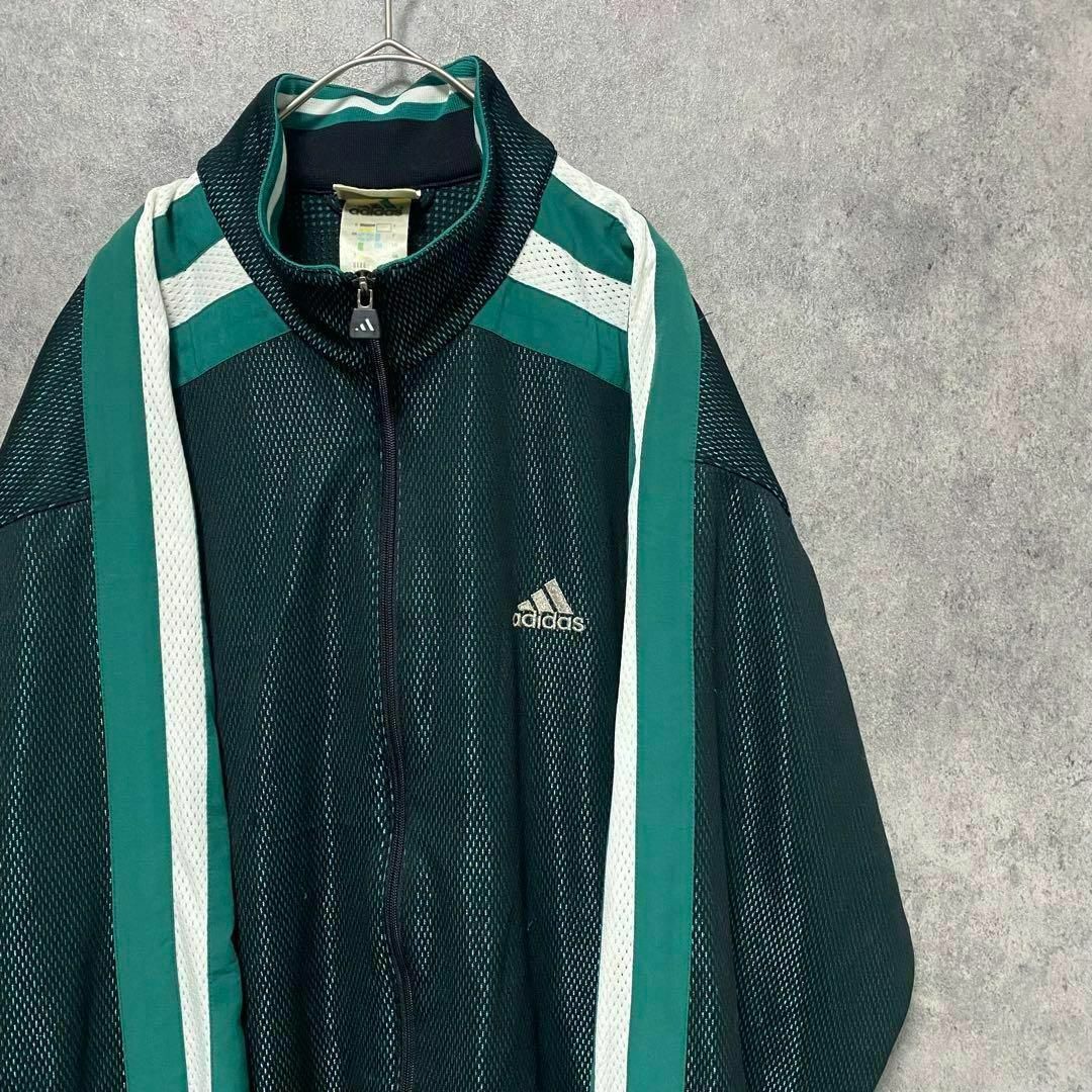 90s adidas アディダス メッシュパーカー 海外企画 フリーサイズ