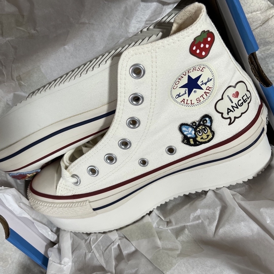 converse エンジェルブルー　厚底スニーカー