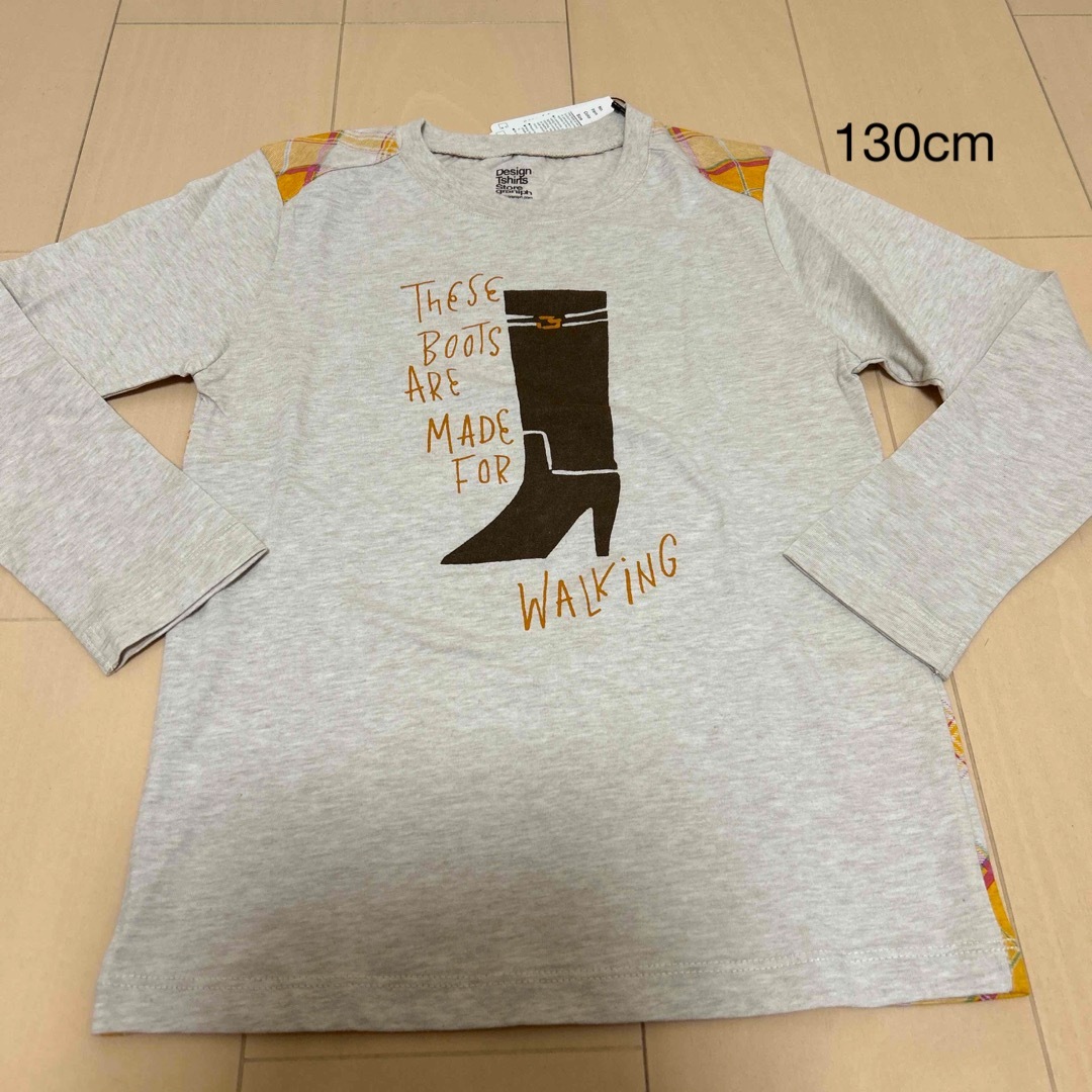 Design Tshirts Store graniph(グラニフ)のグラニフ　未使用品　長袖　Tシャツ　女の子　130 キッズ/ベビー/マタニティのキッズ服女の子用(90cm~)(Tシャツ/カットソー)の商品写真