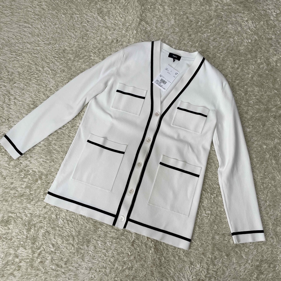 Theory COMPACT CREPE CONTRAST CARDIGAN-