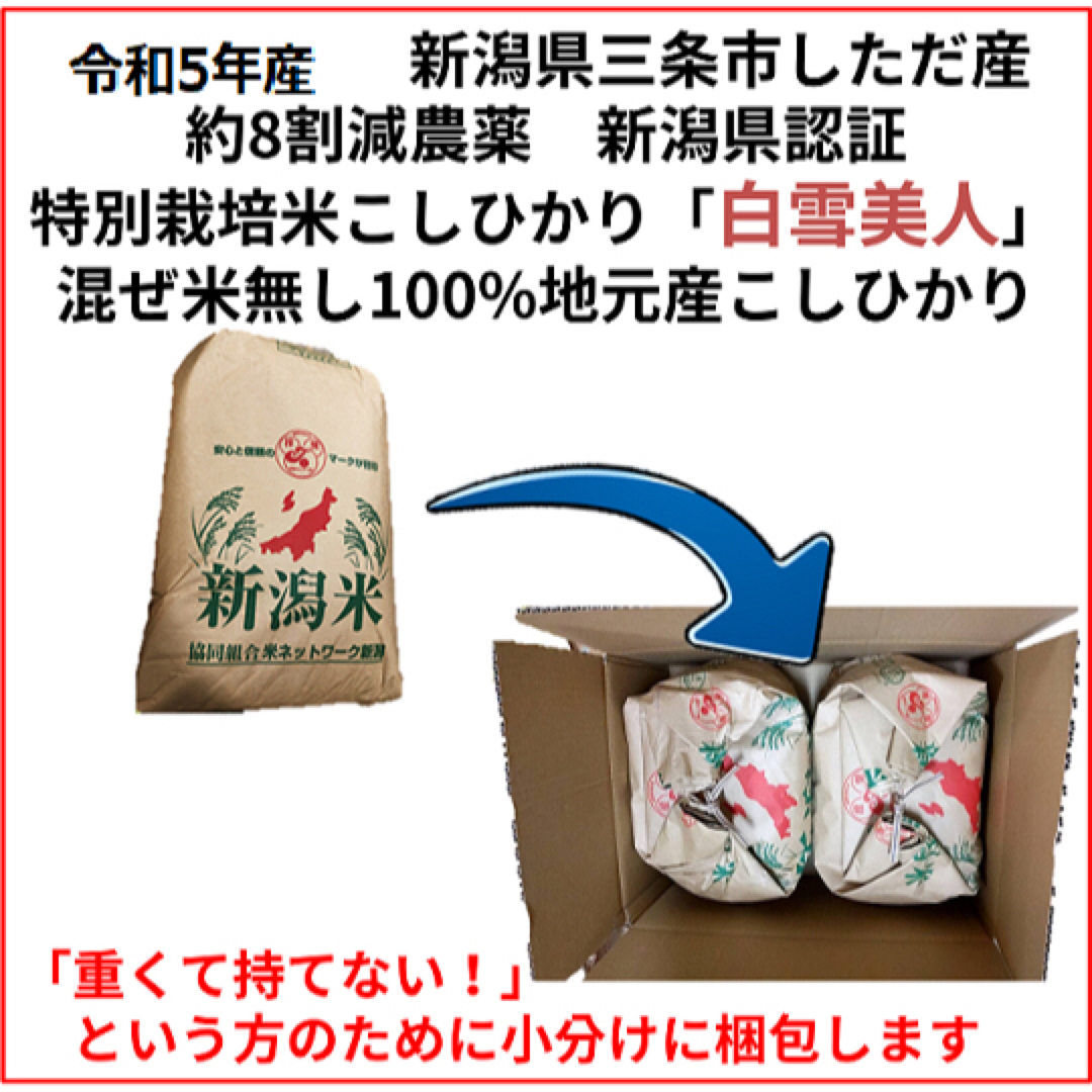 新潟こしひかり玄米10kg+10kg　令和5年新米　えちご山農会｜ラクマ　の通販　減農薬　三条市旧しただ村産　by