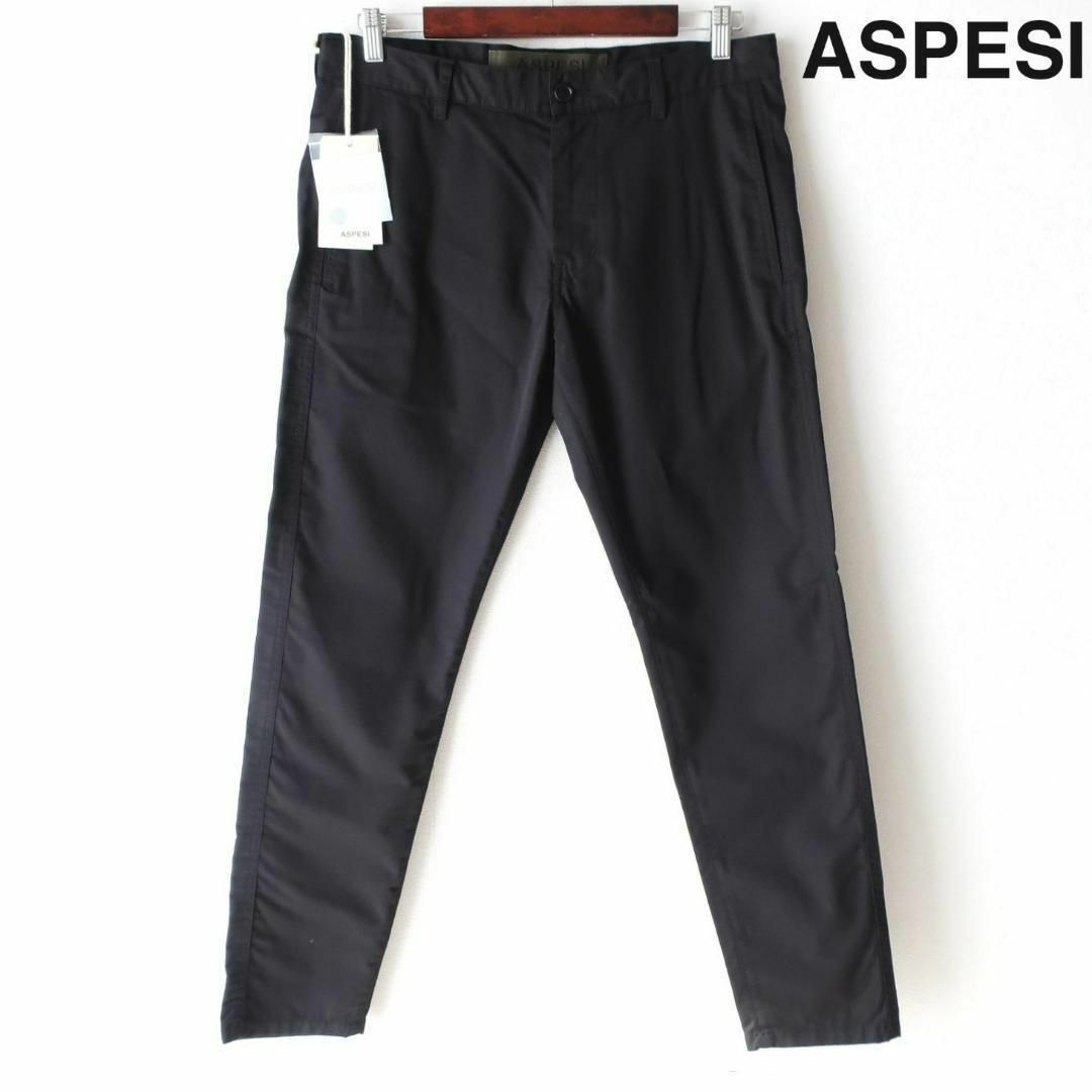 新品 ASPESI テーパードパンツ スラックス ブラック 黒 52 2XL