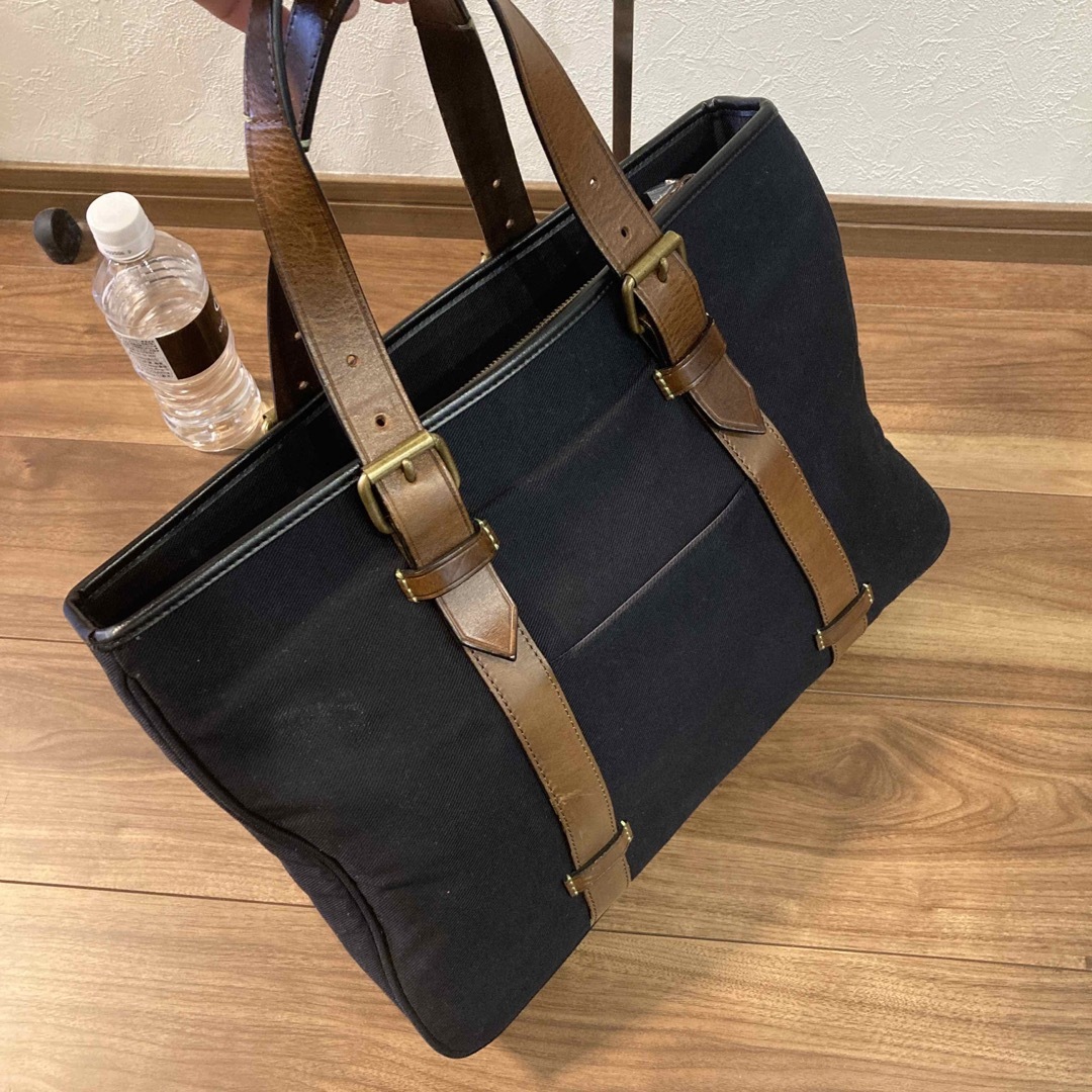 美品】Paul Smith ポールスミス 帆布キャンパス×レザー トートバッグ