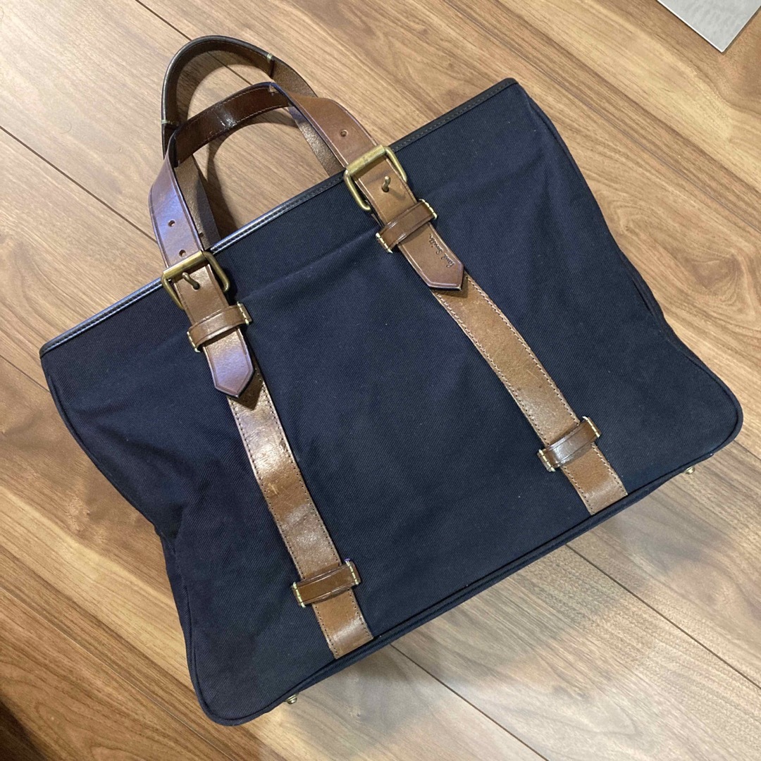 美品】Paul Smith ポールスミス 帆布キャンパス×レザー トートバッグ