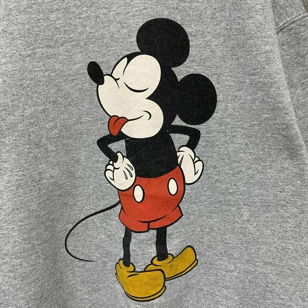 Disney(ディズニー)のディズニー　ミッキーハウス　トレーナー　プリント　メンズS 古着　グレー メンズのトップス(スウェット)の商品写真
