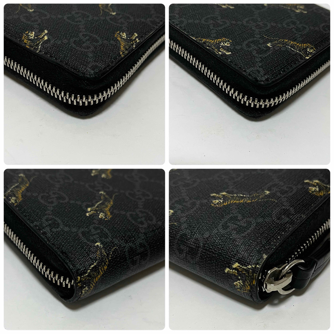箱付✨美品✨グッチ 長財布 タイガー GGスプリーム ラウンドファスナー 黒