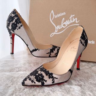 クリスチャンルブタン(Christian Louboutin)のルブタン　ハイヒール　サンダル　レース　パンプス　ポインテッドトゥ　靴　極美品(ハイヒール/パンプス)