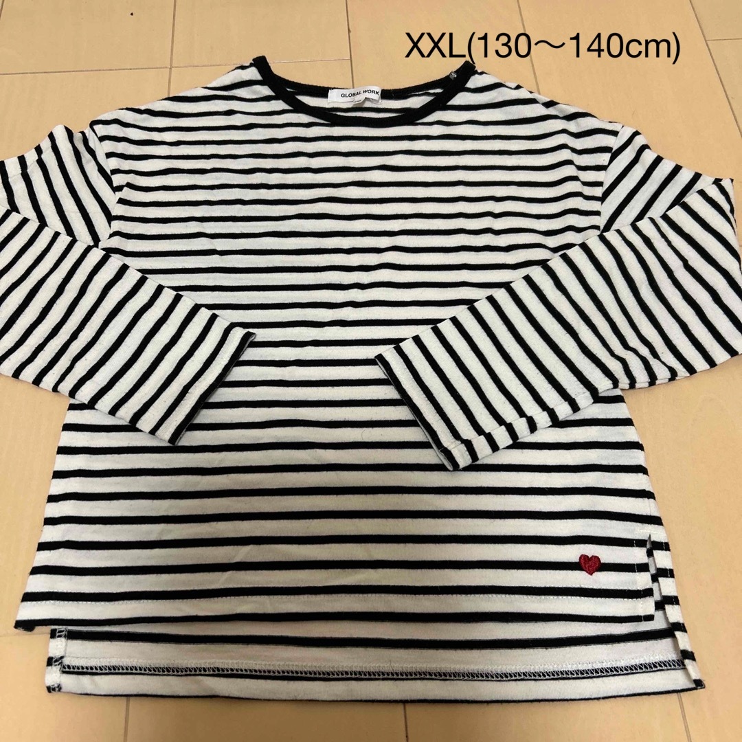 GLOBAL WORK(グローバルワーク)のGLOBALWORK XXL 女の子　130〜140 長袖　Tシャツ キッズ/ベビー/マタニティのキッズ服女の子用(90cm~)(Tシャツ/カットソー)の商品写真