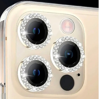 iPhone1 3ラインストーンゴールド装飾電話レンズ(その他)