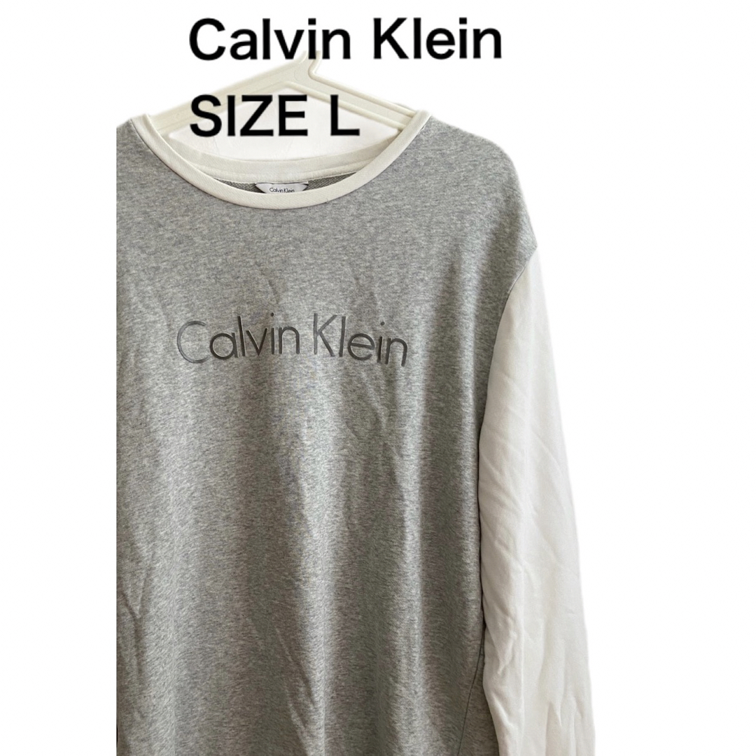 Calvin Klein(カルバンクライン)のCalvin Klein カルバンクライン スウェット トレーナー ツートン L メンズのトップス(スウェット)の商品写真