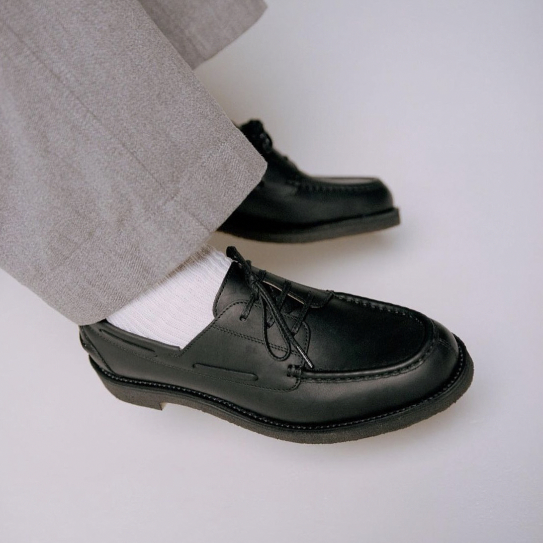 REGAL(リーガル)の在原みゆ紀 REGAL MEN'S 3EYELET MOC TOE BLACK メンズの靴/シューズ(ドレス/ビジネス)の商品写真