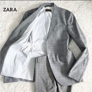 ZARA ザラ 2Bシングルセットアップスーツ グレー XL 秋冬 メンズ-