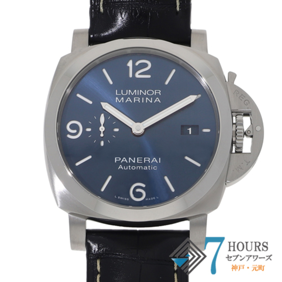 【117803】PANERAI パネライ  PAM01313 ルミノール マリーナ ブルーダイヤル SS/レザー(クロコ) 自動巻き ギャランティーカード 純正ボックス 腕時計 時計 WATCH メンズ 男性 男 紳士