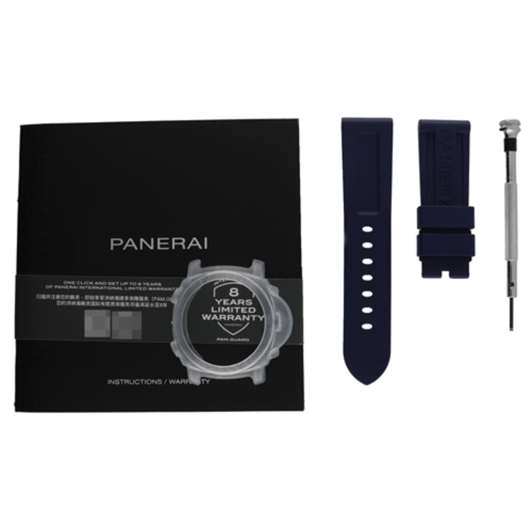 【117803】PANERAI パネライ PAM01313 ルミノール マリーナ ブルーダイヤル SS/レザー(クロコ) 自動巻き  ギャランティーカード 純正ボックス 腕時計 時計 WATCH メンズ 男性 男 紳士【中古】