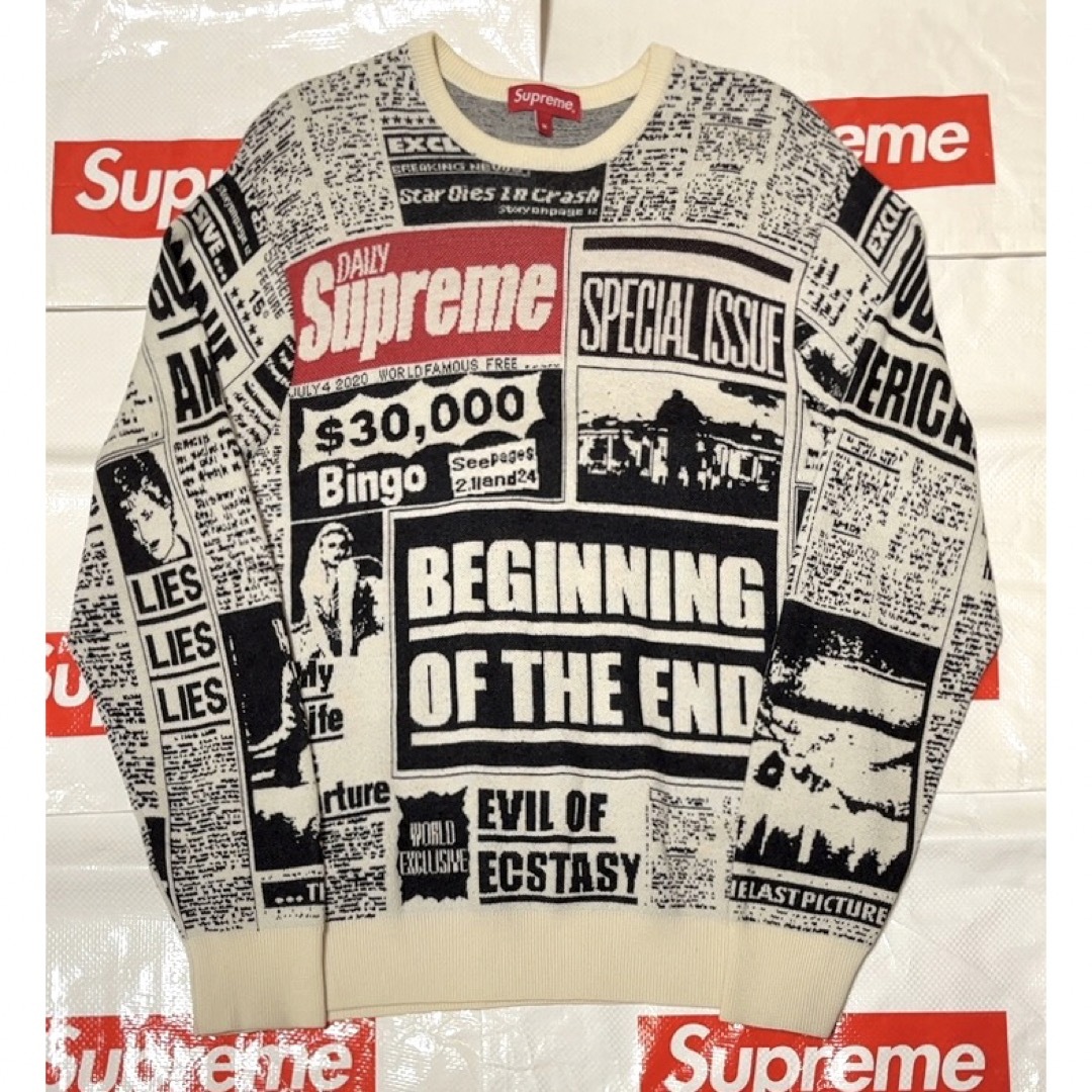 Supreme News paper ニット