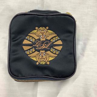 ラドロー トラベルポーチ 中 ludlow お猿さん 保存袋付 モチーフ刺繍-