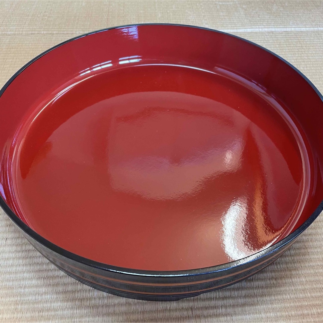 新品未使用！山中塗　漆器　寿司桶　ちらし寿司　蓋付き飯椀　縁起の良い瓢箪柄　5個