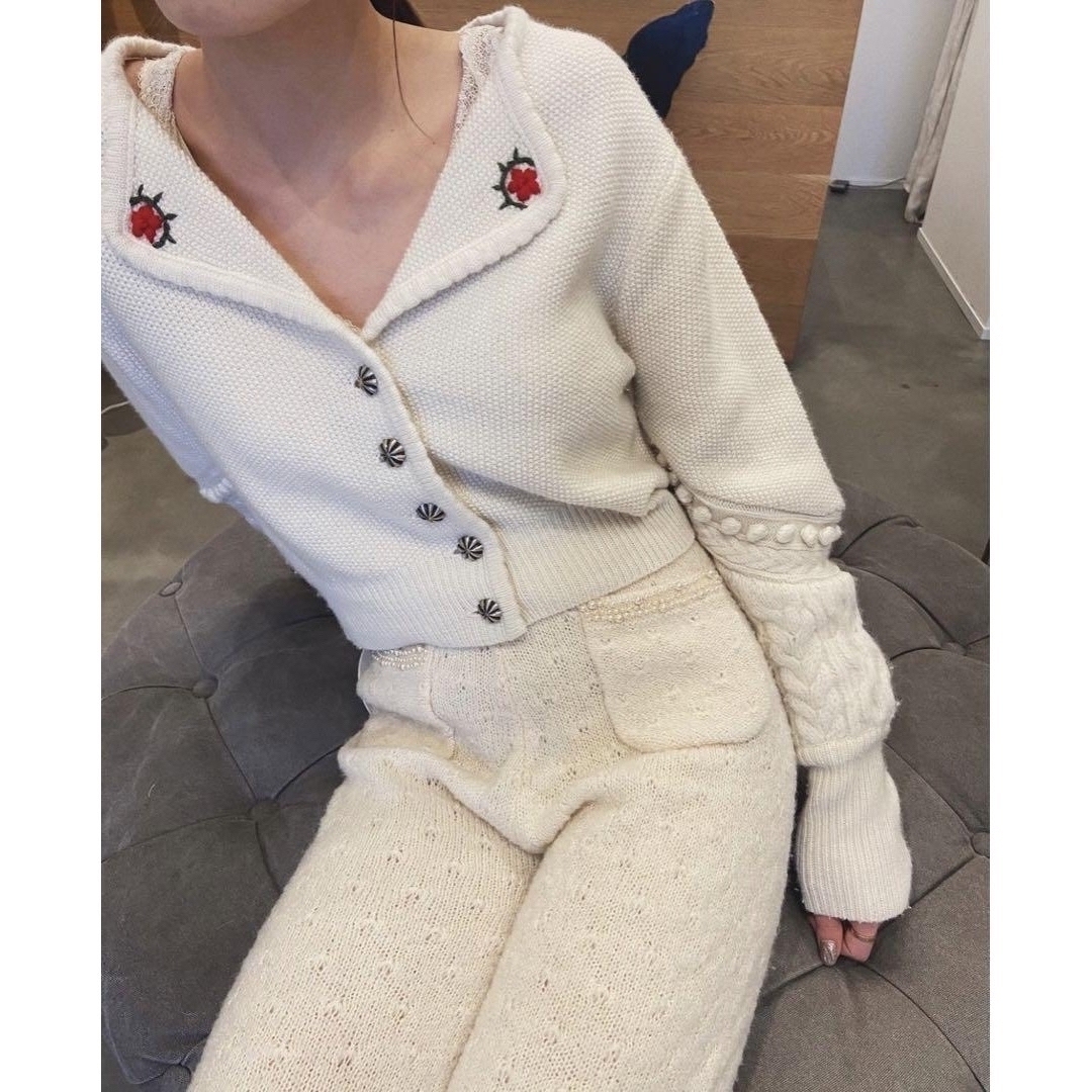 Verybrain Flower Embroidered Cardigan