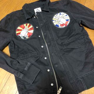 【送料無料・美品】MYOB jacket 白黒ワークジャケット