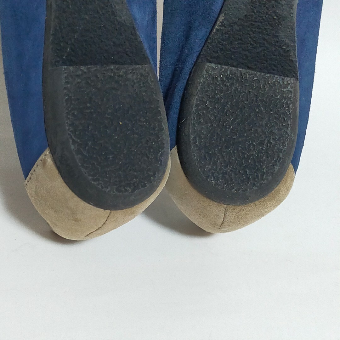 BRUNOMAGLI(ブルーノマリ)のブルーノマリ フラットパンプス ブルー×グレー 21.5 33 レディースの靴/シューズ(ハイヒール/パンプス)の商品写真