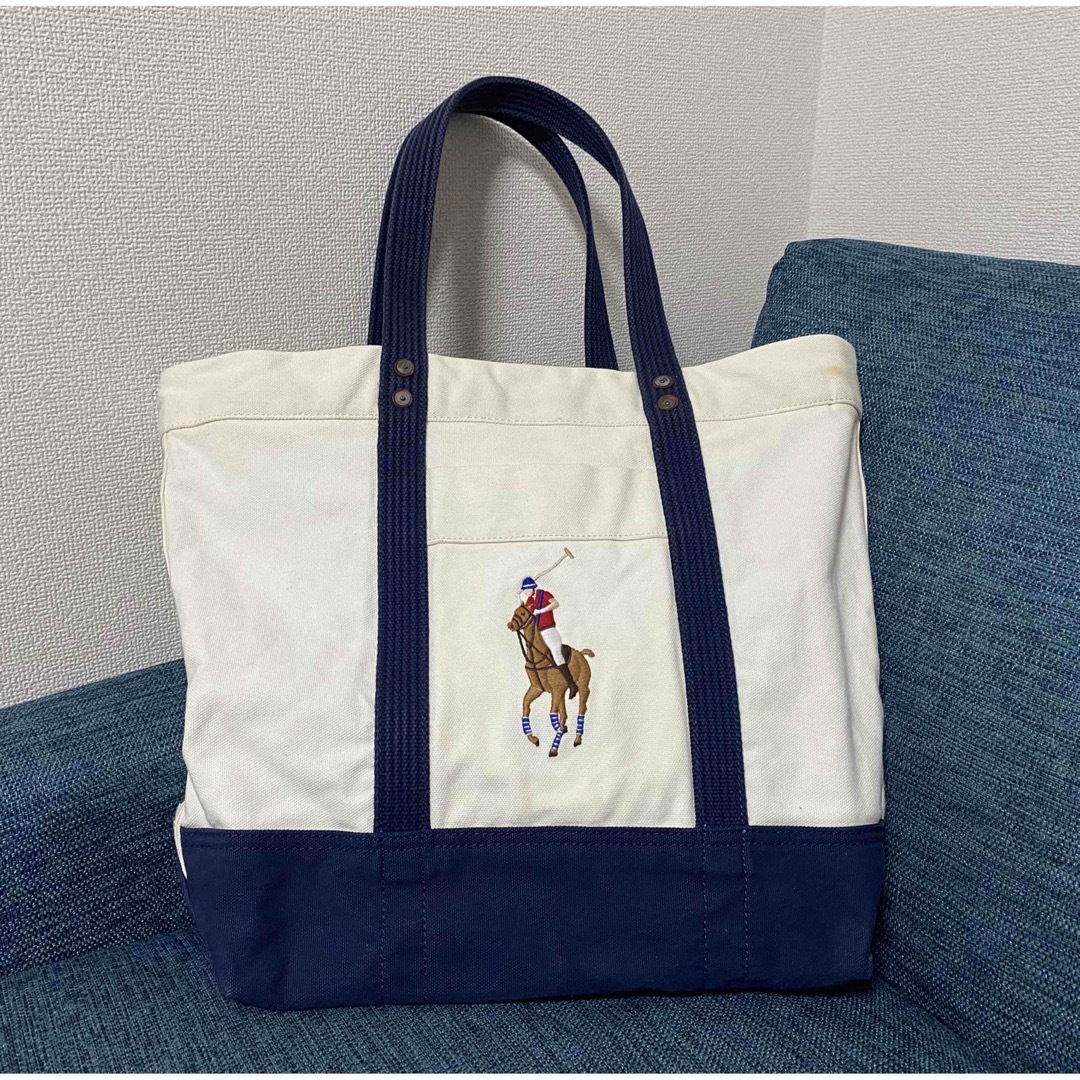 ✨️良品✨️Polo Ralph Lauren ロゴ トートバッグ キャンバス-