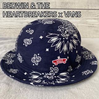 ベドウィンアンドザハートブレイカーズ(BEDWIN & THE HEARTBREAKERS)のBEDWIN x VANS バケットハット ペイズリー柄 バンダナ ネイビー(ハット)