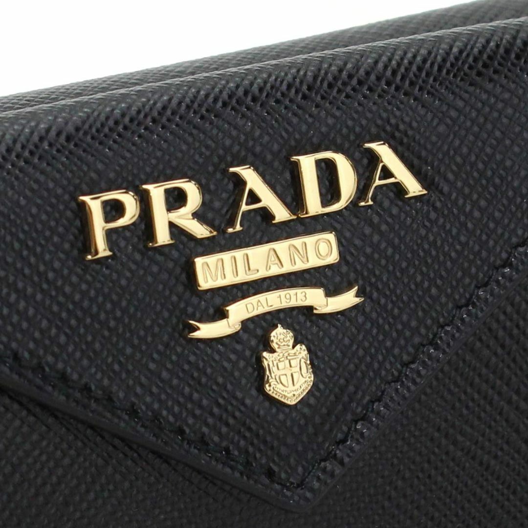 プラダ サフィアーノ 3つ折り財布 ミニ財布 1MH021 ブラック