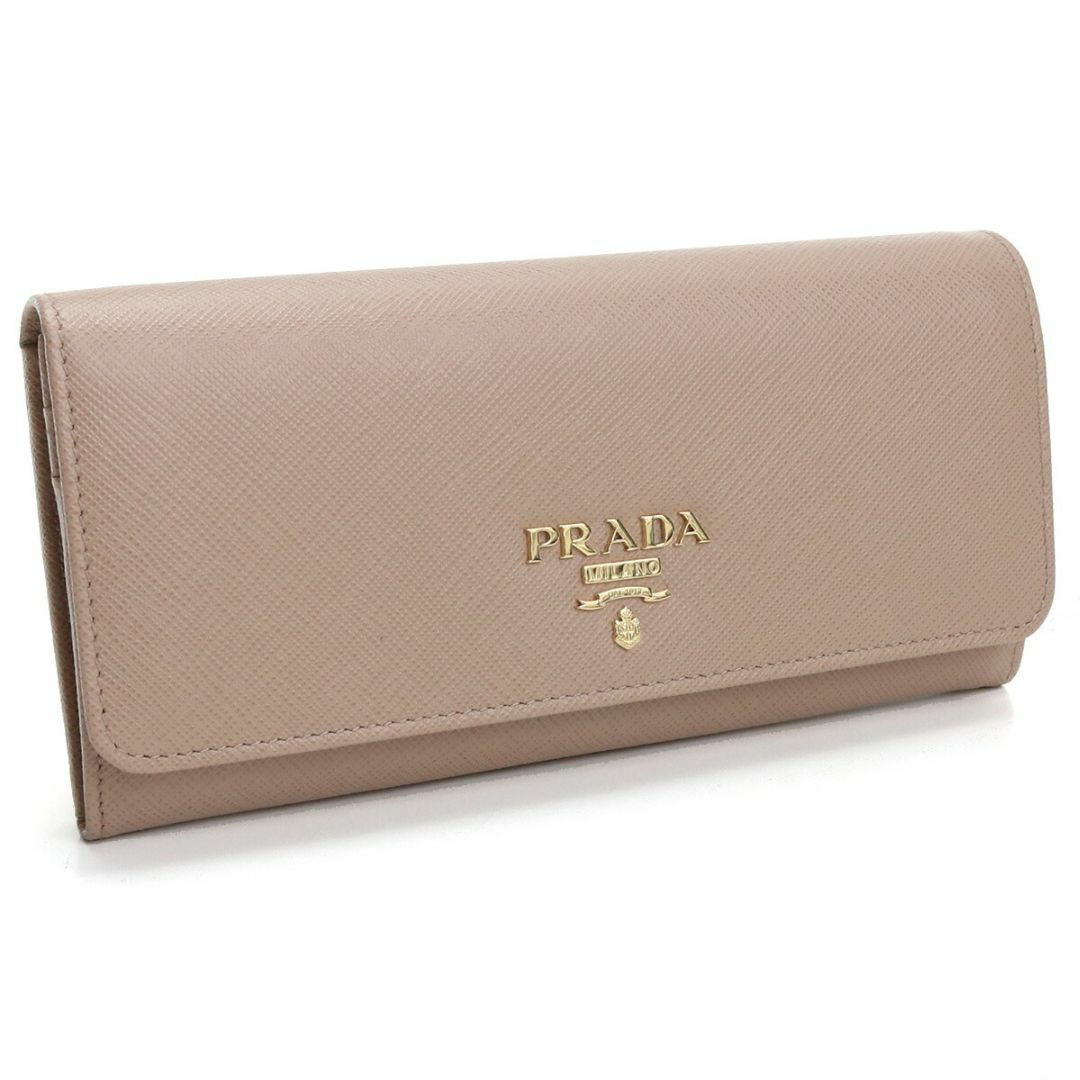 PRADA プラダ 2つ折り 長財布 ベージュ系/ゴールド 1MH132ファッション