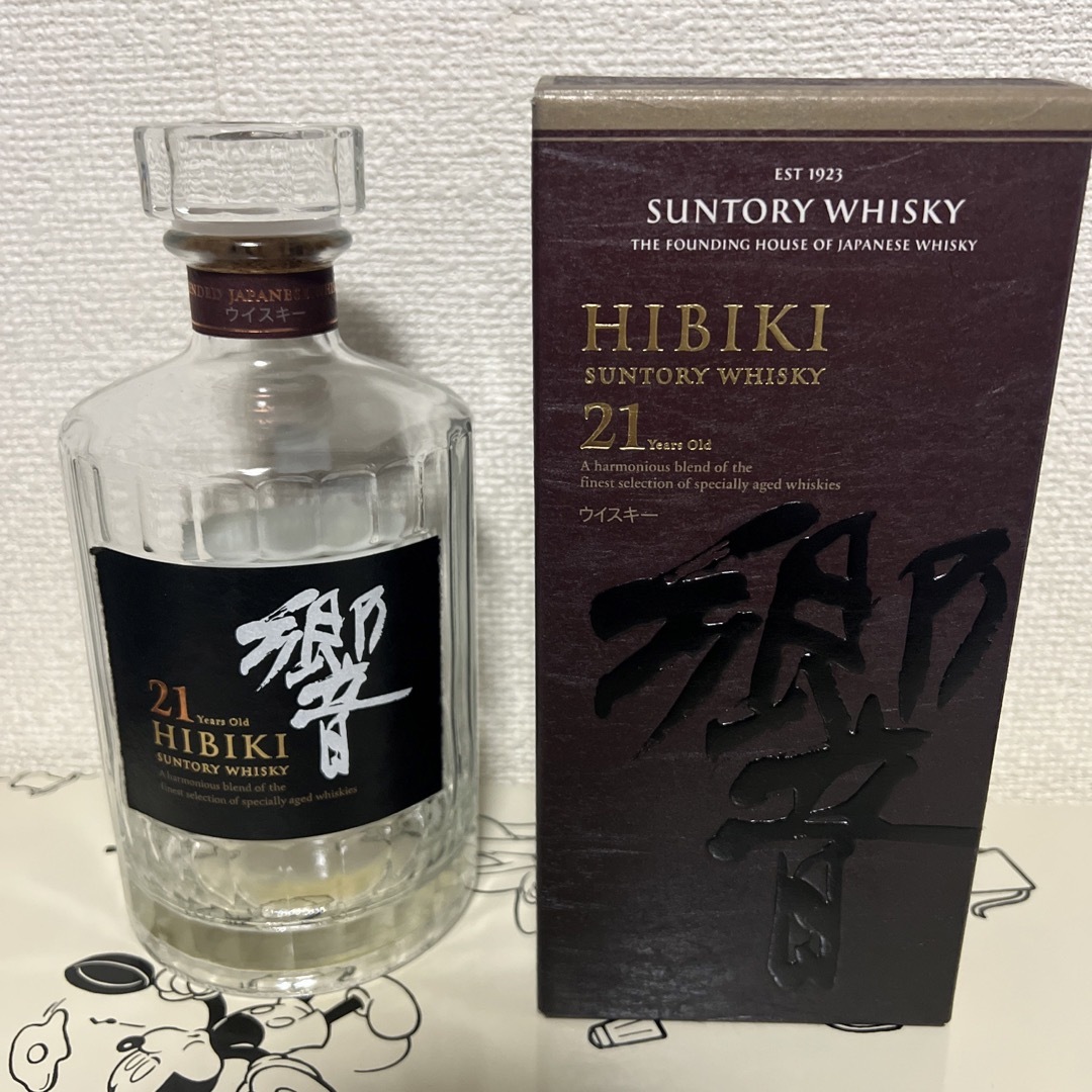 山崎18年 響21年 空き瓶 未洗浄 2本セット - 酒