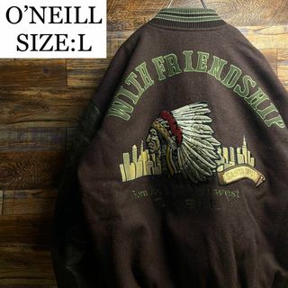 O'NEILL - レタードスタジャンスタジアムジャンパーm青ブルー黄色