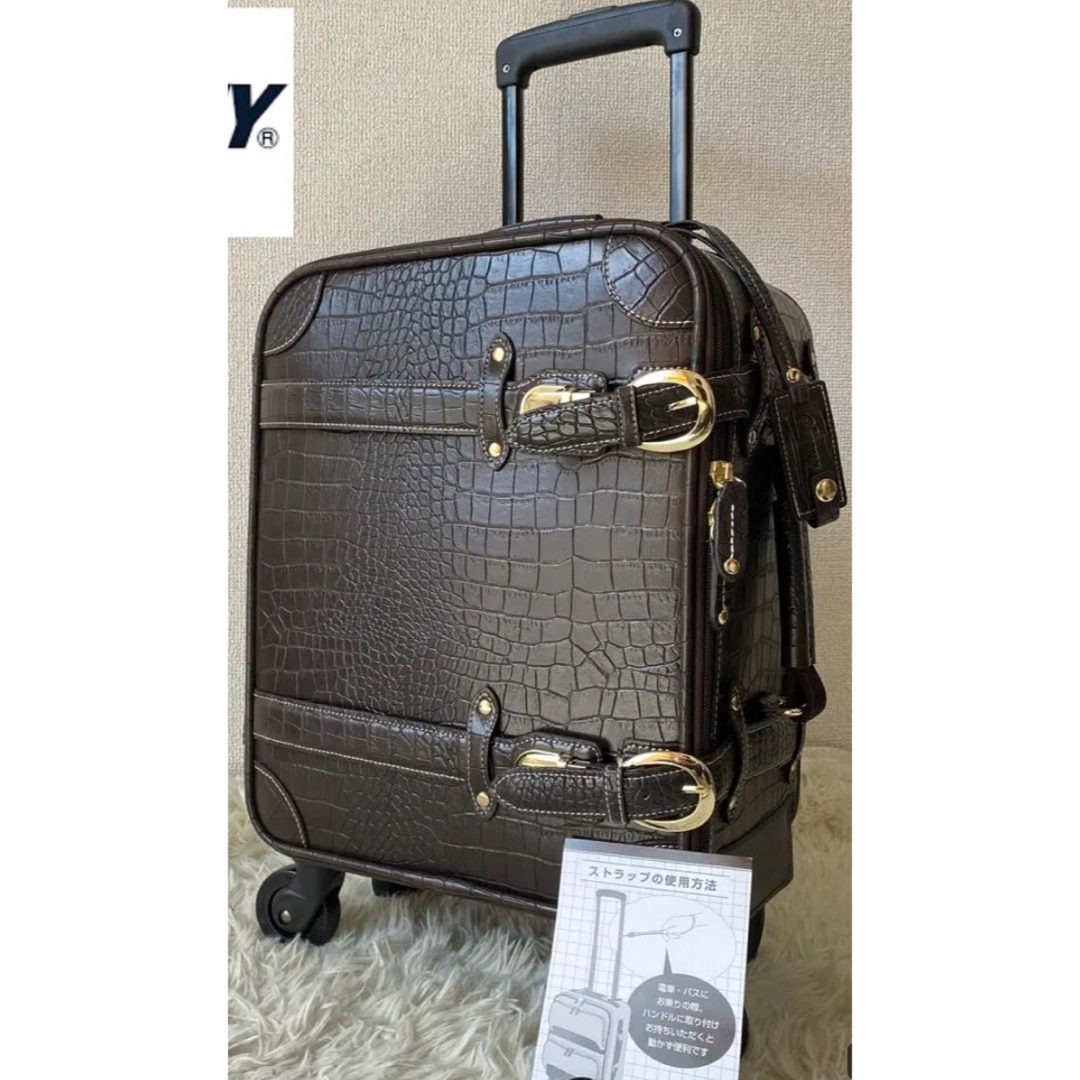 SWANY(スワニー)のSWANY   スワニー　クロコ型押し　ブラウン　レア品 レディースのバッグ(スーツケース/キャリーバッグ)の商品写真