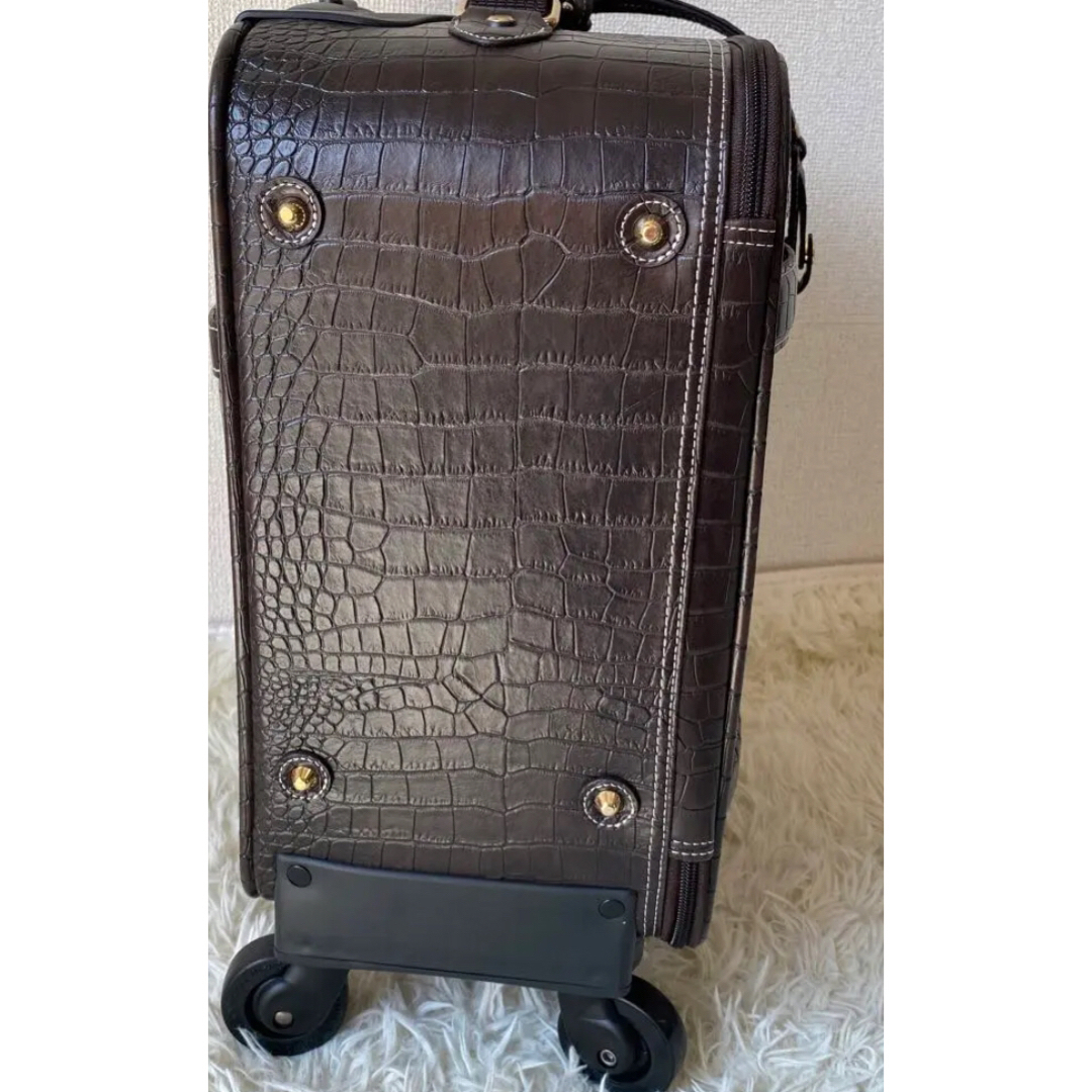 SWANY(スワニー)のSWANY   スワニー　クロコ型押し　ブラウン　レア品 レディースのバッグ(スーツケース/キャリーバッグ)の商品写真