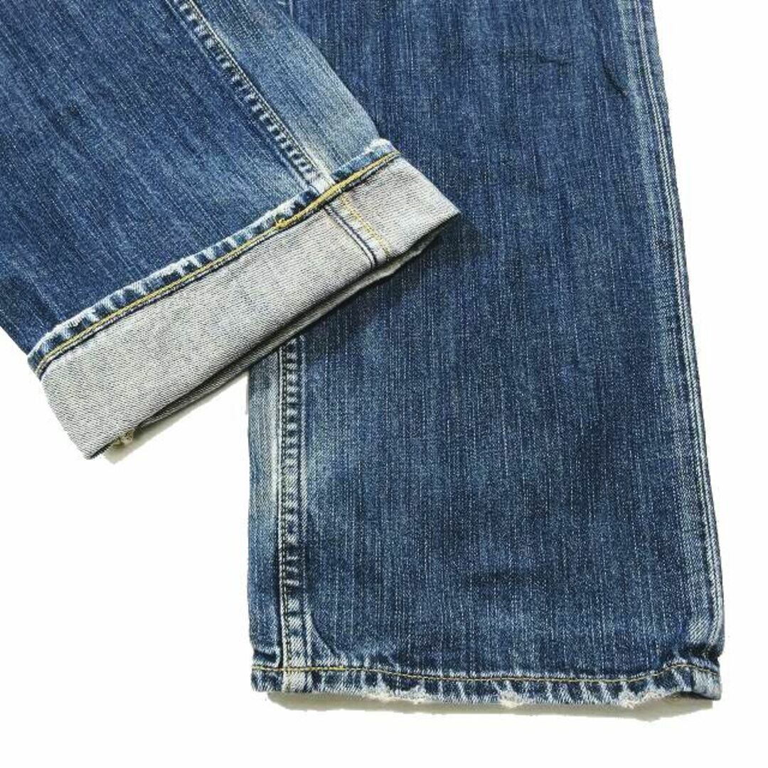 美品 LEVIS 503 牛革パッチ ヒゲ ワイド デニム パンツ 34