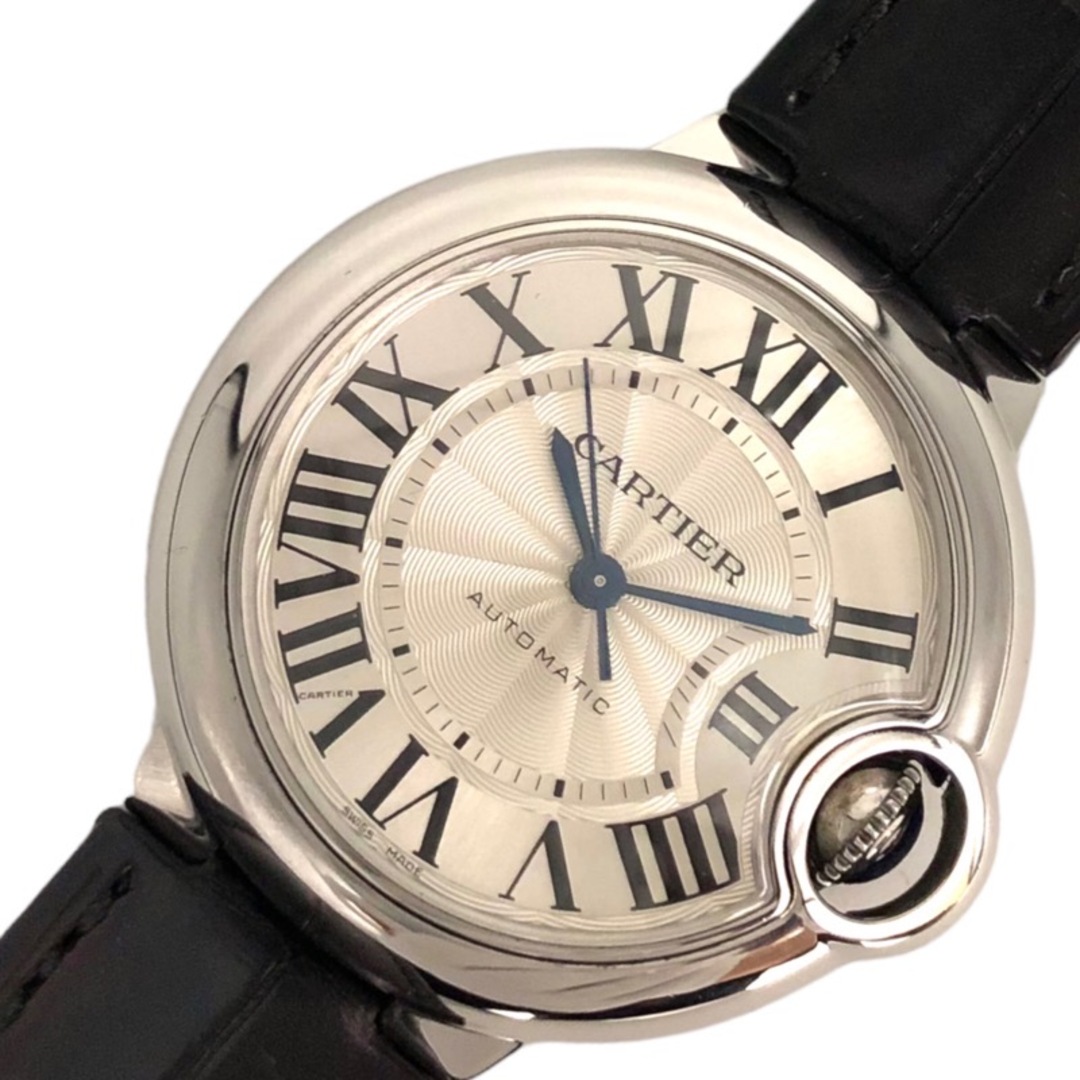 カルティエ Cartier バロンブルー W6920085 SS/レザー 自動巻き レディース 腕時計