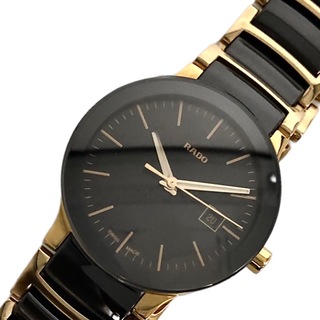 ラドー(RADO)の　ラドー RADO セントリックス R30930152 ブラック×ゴールド セラミック/SS レディース 腕時計(腕時計)