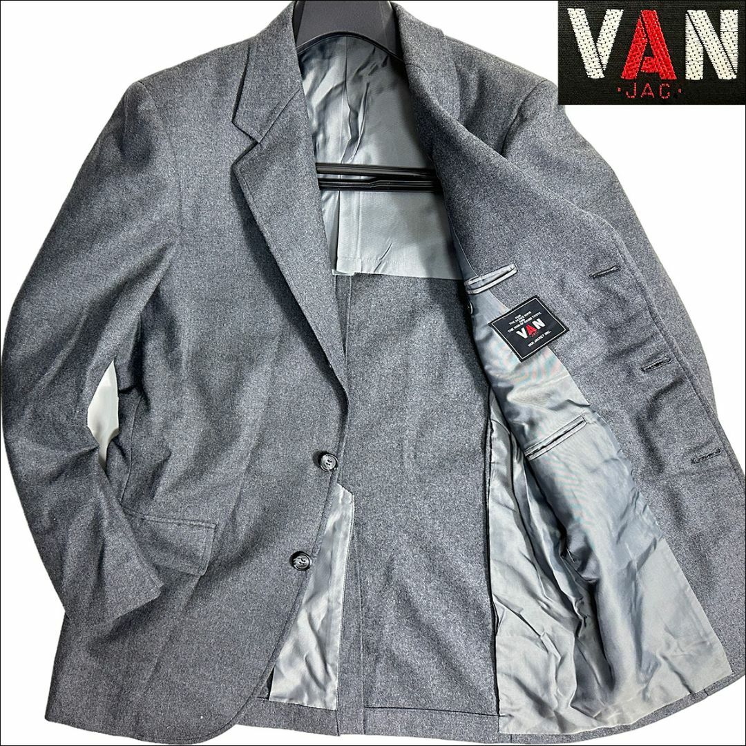 VAN Jacket - J6374 美品 VAN JAC ツイードジャケット グレー 170(M)の