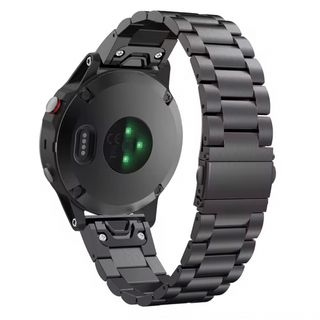 Garmin用 ステンレス製バンド(22mm、ブラック)(金属ベルト)