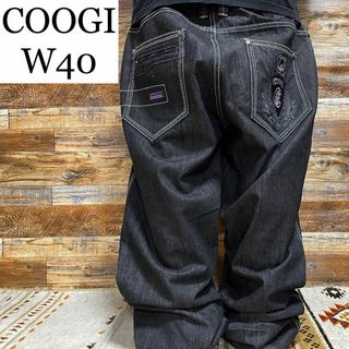 COOGI - クージーブラックデニムジーンズ極太w40刺繍黒ストリートb系 ...