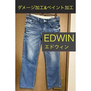 エドウィン(EDWIN)のエドウィン EDWIN ダメージ加工・ペイント加工ジーンズ レッドステッチ(デニム/ジーンズ)