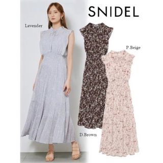 SNIDEL  スナイデル  プリントプリーツワンピース