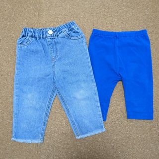 ユニクロ(UNIQLO)のデニムパンツ スパッツ 90サイズ ベビー キッズ 子供服 まとめセット(パンツ/スパッツ)