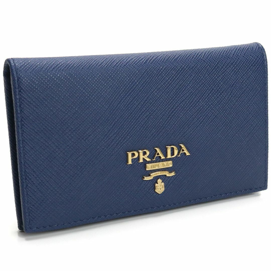 プラダ 2つ折り財布 1MV020 ブルー系 レディース レザー コンパクト