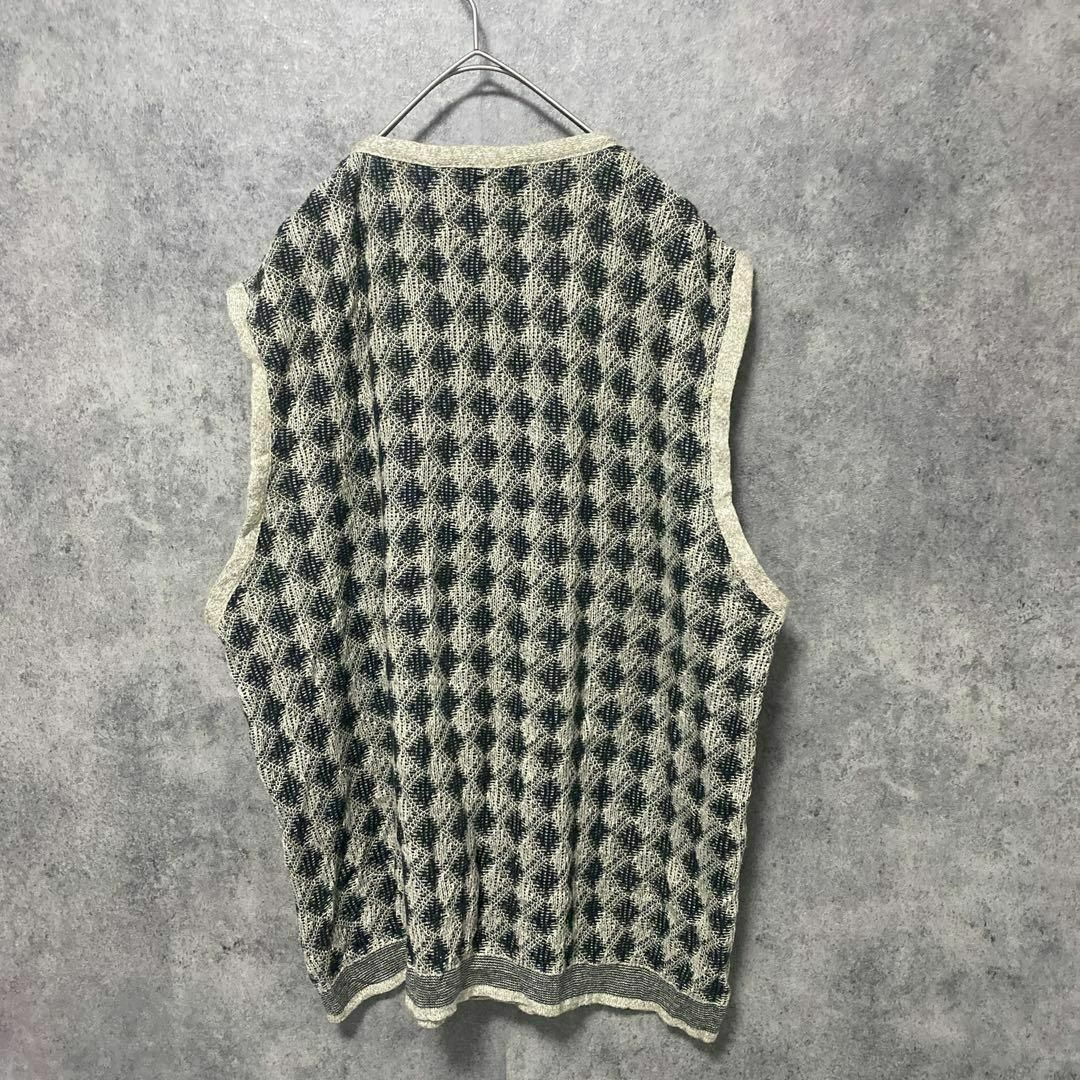 90s vintage 総柄ニットベスト メンズ M 個性派 F4の通販 by くりの