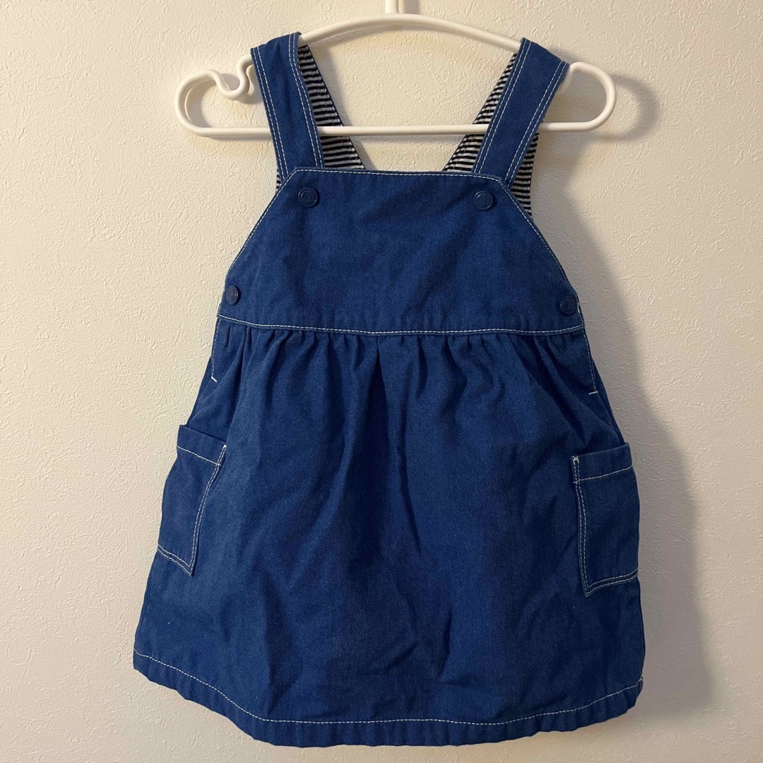 PETIT BATEAU(プチバトー)のプチバトー　ジャンバースカート　18m 81cm キッズ/ベビー/マタニティのベビー服(~85cm)(ワンピース)の商品写真