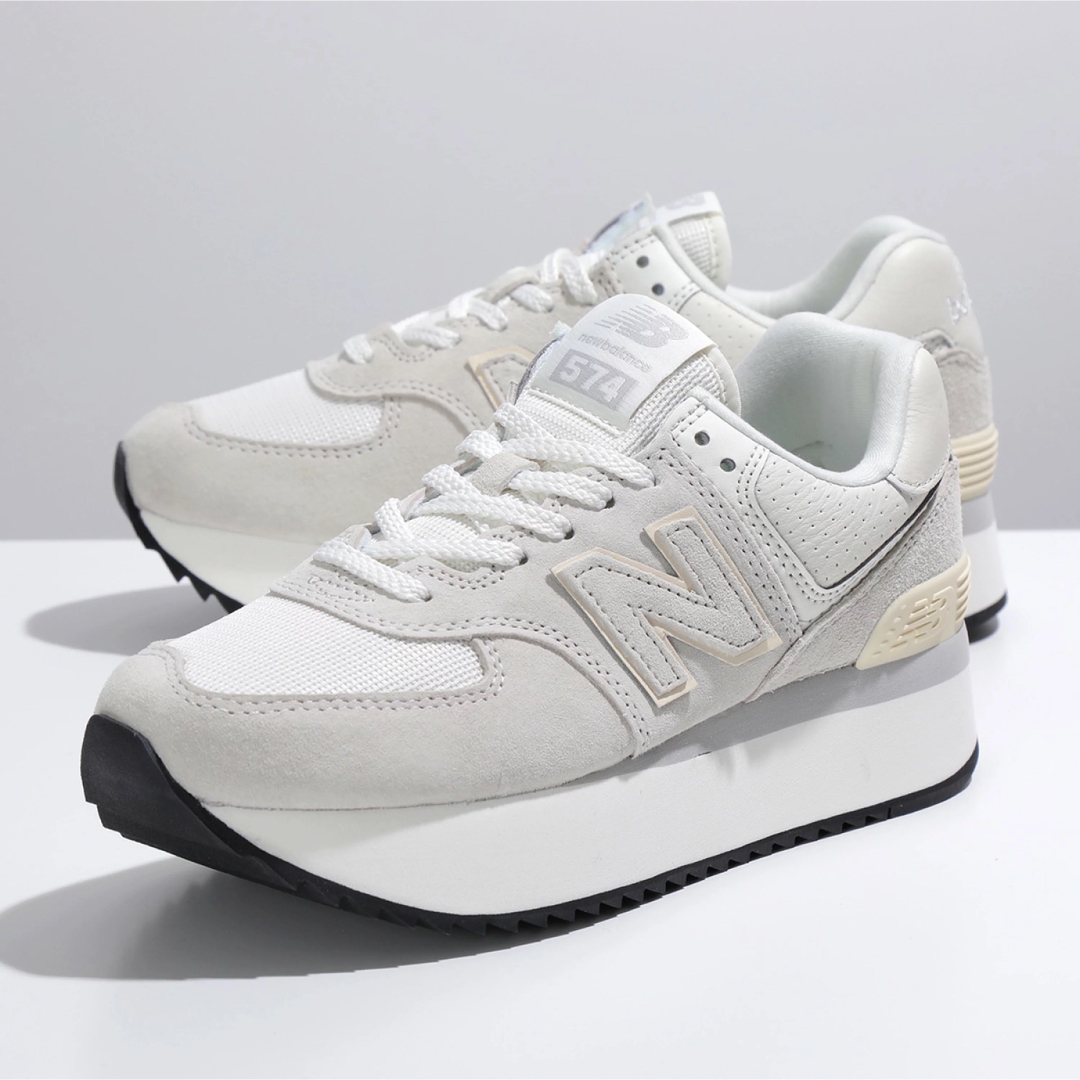 ニューバランス new balance 574+ 25.0 厚底スニーカー-