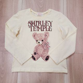 シャーリーテンプル(Shirley Temple)の664【130】シャーリーテンプル　クマ　プリント　長袖カットソー　白(Tシャツ/カットソー)