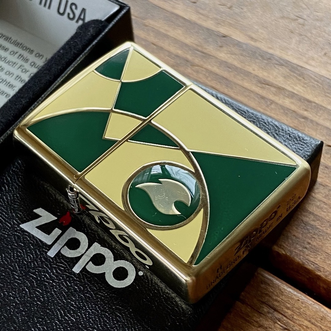 新品 Zippo モザイク フレイム 炎 エポ盛り ゴールド ジッポー