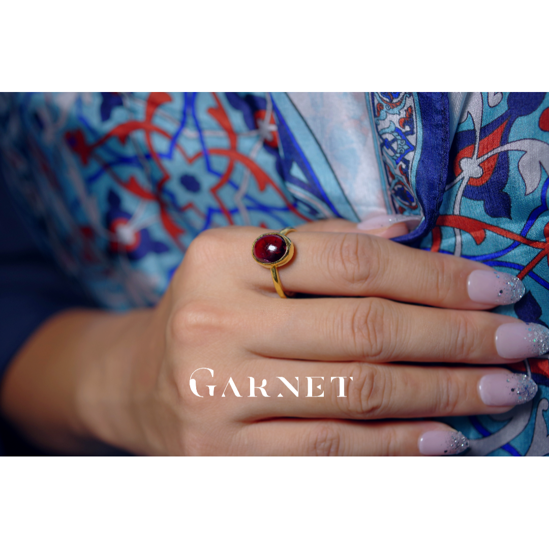 新作 ☆『Garnet』☆の世界でひとつの天然石リングsv925 + 18kgp