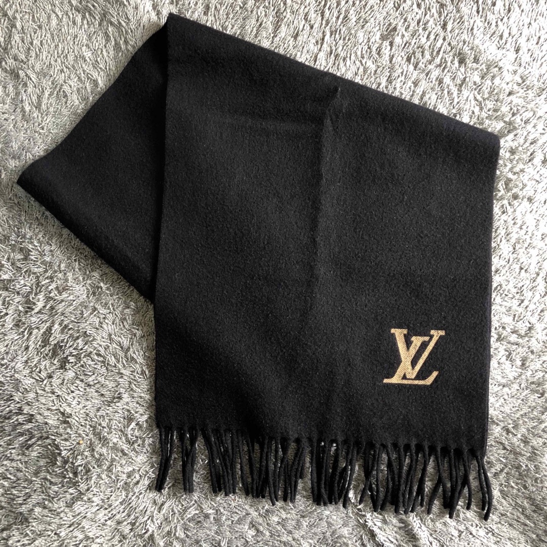 LOUIS VUITTON カシミヤ　黒　マフラー　エシャルプ　ジェラム