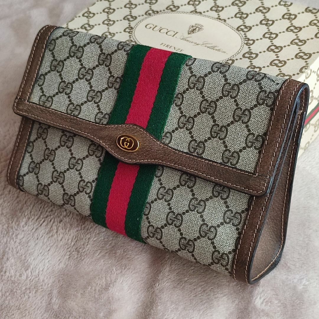 OLD GUCCI オールドグッチ シェリーライン クラッチバッグ-